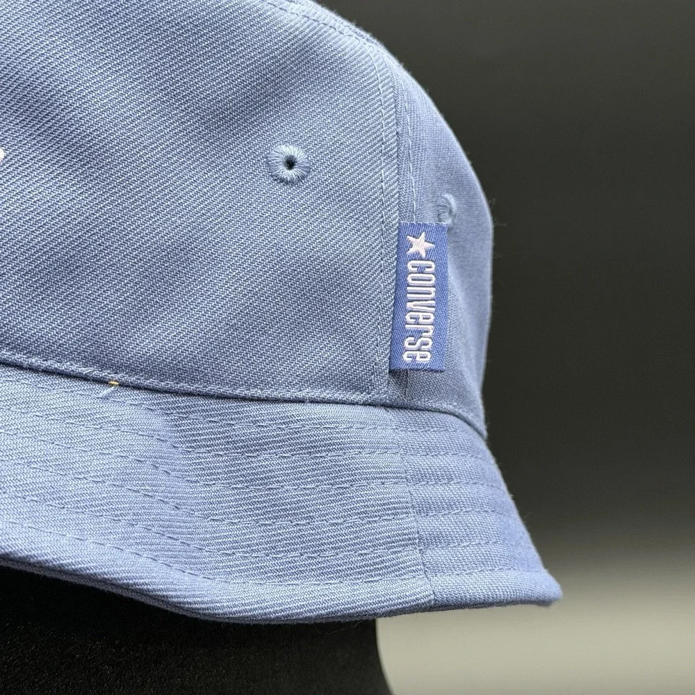 New Converse Kids All Star Club Bucket Hat Size Kids 8-20 Light Blue Sun Cap